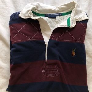 Ralph Lauren maroon and navy rugby polo